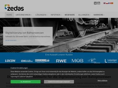 Website von ZEDAS GmbH