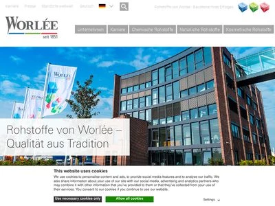 Website von Worlée-Chemie GmbH