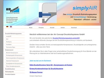 Website von AIR CONCEPT Druckluft-Systeme GmbH