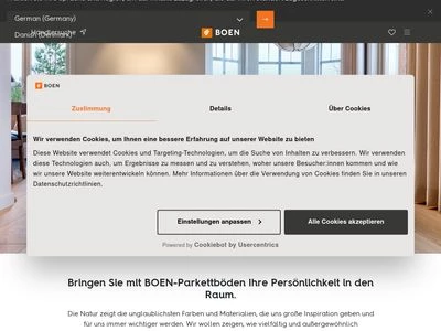 Website von BOEN Parkett Deutschland GmbH & Co. KG