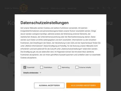 Website von KTR Systems GmbH