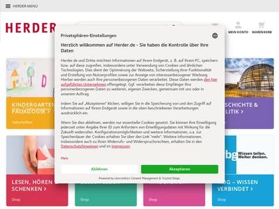Website von Verlag Herder GmbH
