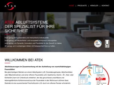 Website von ATEK Abluftsysteme GmbH