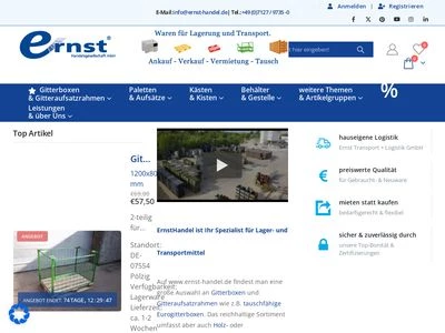 Website von Ernst Handelsgesellschaft mbH