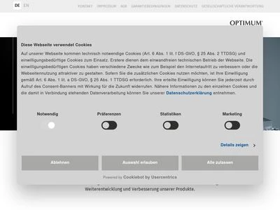 Website von Optimum Maschinen Germany GmbH