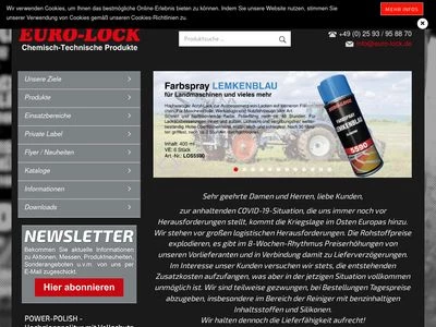 Website von EURO-LOCK Vertriebs GmbH