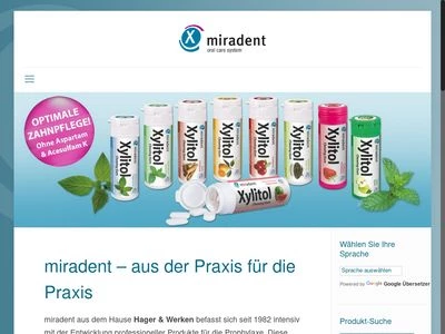 Website von Miradent - Hager & Werken GmbH & Co. KG