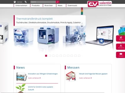 Website von Carl Valentin GmbH