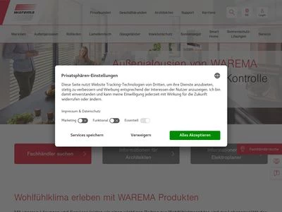 Website von WAREMA Renkhoff GmbH