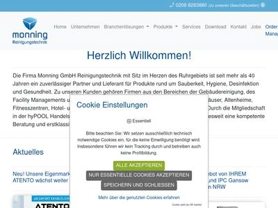 Website von Monning GmbH Reinigungstechnik