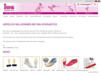 Website von IWA-Gymnastikschuhe GmbH & Co KG