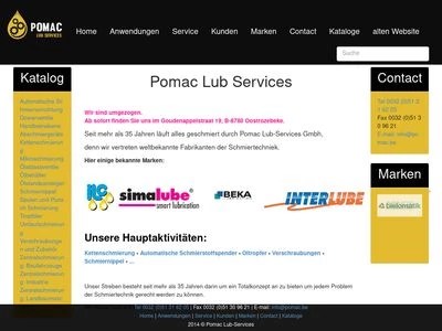 Website von Pomac Lub Services