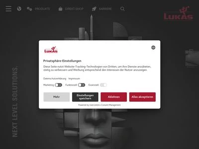 Website von LUKAS-ERZETT GmbH & Co. KG