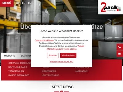 Website von 2pack GmbH