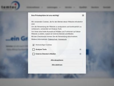 Website von temtec Kälte-Klima GmbH