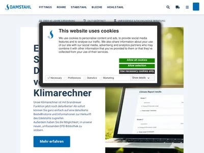 Website von Damstahl GmbH