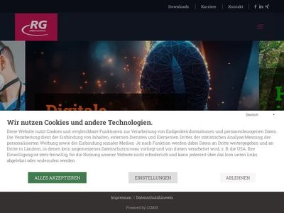 Website von RG ARBEITSSCHUTZ GmbH