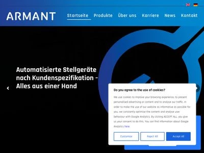 Website von ARMANT GmbH