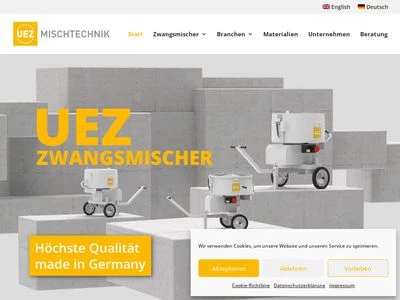 Website von UEZ Mischtechnik GmbH