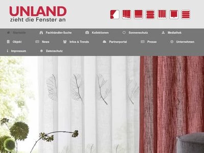 Website von UNLAND International GmbH