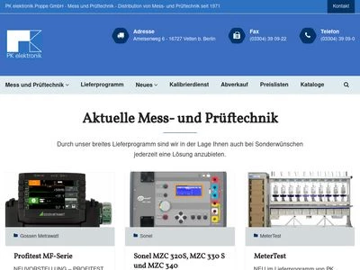 Website von PK elektronik Poppe GmbH