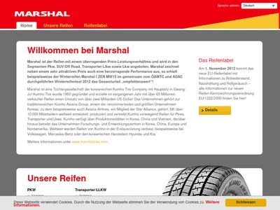 Website von Kumho Tire Europe GmbH