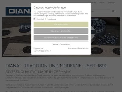 Website von DIANA Mayer & Grammelspacher GmbH & Co. KG