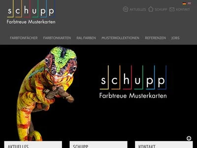 Website von Schupp Musterkarten GmbH