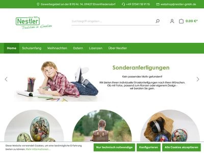 Website von Nestler GmbH Feinkartonagen