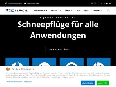 Website von Kahlbacher Machinery GmbH