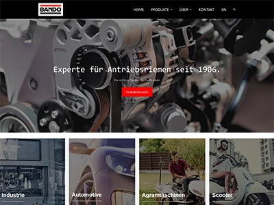 Website von Bando Europe GmbH