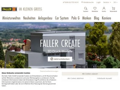 Website von Gebr. FALLER GmbH