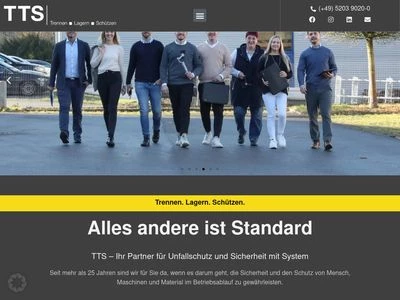 Website von TTS Transport- und Trennwandsysteme GmbH