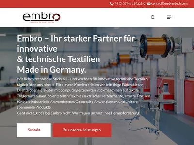 Website von Embro GmbH