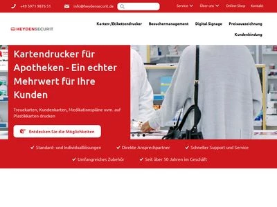 Website von Heyden-Securit GmbH