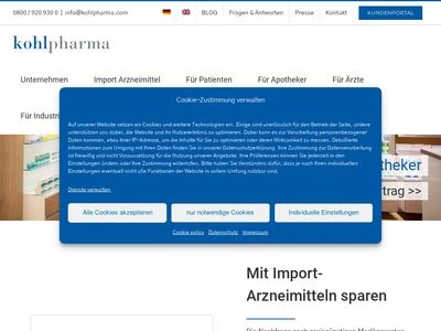 Website von kohlpharma GmbH