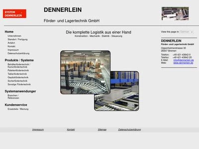 Website von DENNERLEIN Förder- und Lagertechnik GmbH