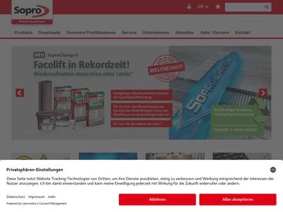 Website von Sopro Bauchemie GmbH