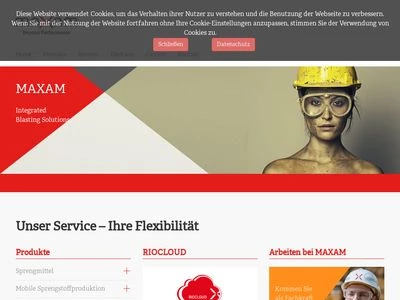 Website von Maxam Deutschland GmbH