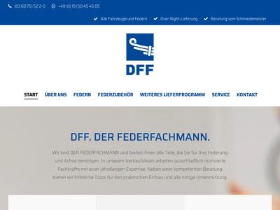Website von DFF Federn & Fahrzeugteile GmbH