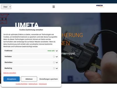 Website von UMETA Hermann Ulrichskötter Metallwarenfabrik GmbH & Co. KG