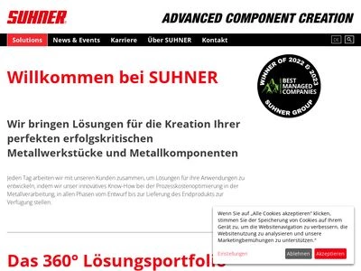 Website von Otto Suhner AG