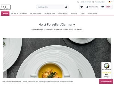Website von Holst Porzellan GmbH