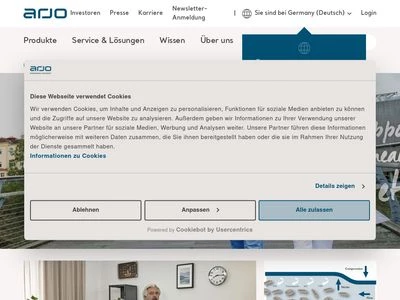 Website von Arjo Deutschland GmbH 