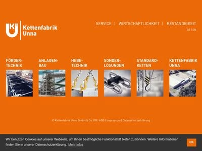 Website von Kettenfabrik Unna GmbH & Co. KG