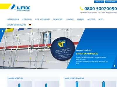 Website von ALFIX GmbH
