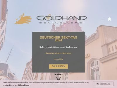 Website von Goldhand Sektkellerei GmbH