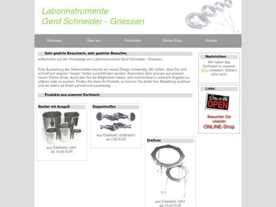 Website von Laborinstrumente Gerd Schneider