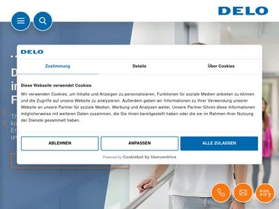 Website von DELO Industrie Klebstoffe GmbH & Co KGaA