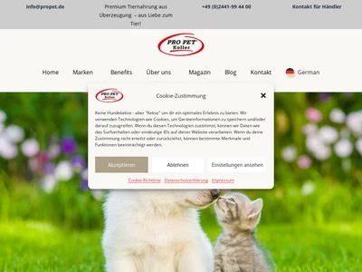 Website von Pro Pet Koller GmbH & Co. KG